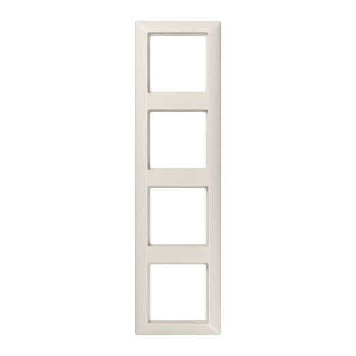 Рамка 4-кратная для вертикальной и горизонтальной установки, термопласт, слоновая кость