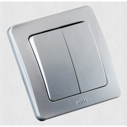 ВС16-351-06 Выключатель скрытой установки, двухклавишный, цвет серебро