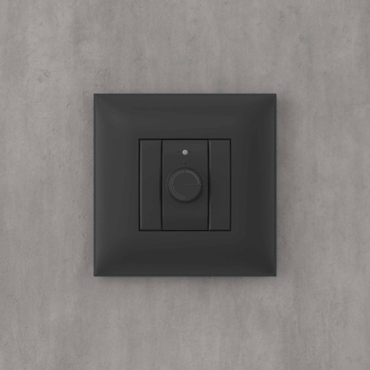 Диммер поворотный в стену, Avanti, черный матовый