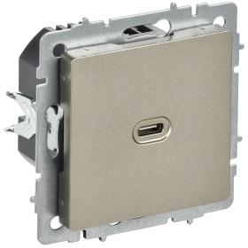 IEK BRITE Роз. USB C 65Вт высокоскор. зар. РЮ12-1-БрШ шамп.