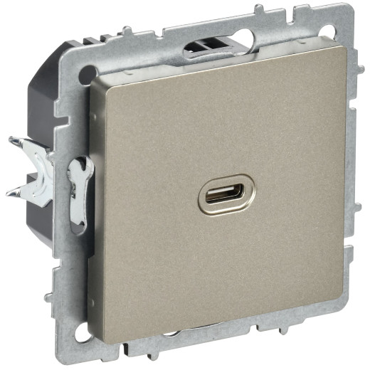 BRITE Роз. USB C 65Вт высокоскор. зар. РЮ12-1-БрШ шамп. IEK