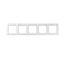 JUNG Рамка 5-кратная с полем для надписи для горизонтальной установки белая