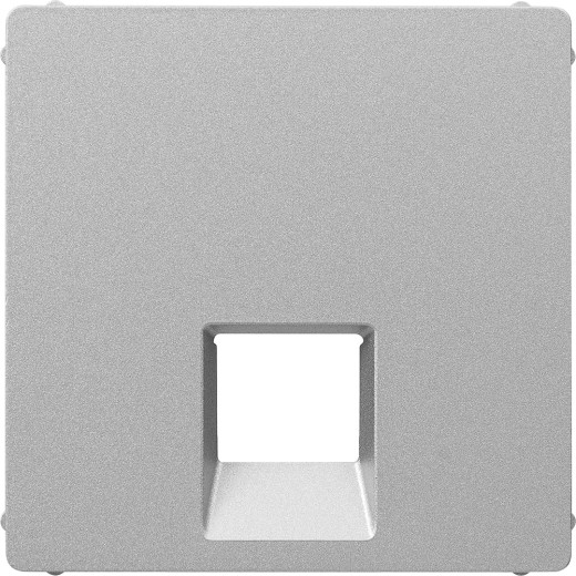 Valena LIFE.Лицевая панель для одиночных телефонных/информационных розеток.Алюминий