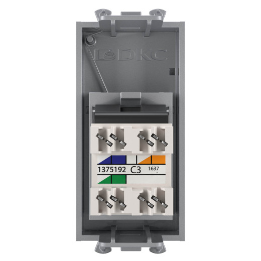 Телефонная розетка RJ-12 модульная, 