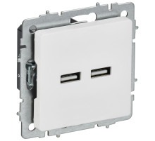 IEK BRITE Роз. USB A+A 3,1А РЮ10-1-БрАБ а/б