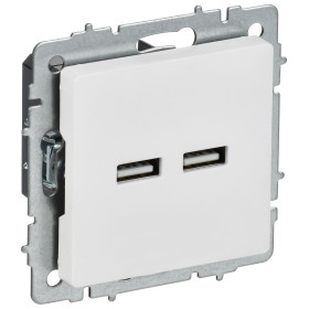 IEK BRITE Роз. USB A+A 3,1А РЮ10-1-БрАБ а/б