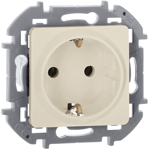 Розетка с заземлением - Legrand/Daccord Inspiria - со шторками 16А 250В винтовые зажимы - слоновая кость