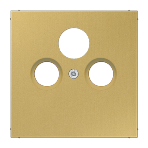 Крышка для SAT-TV-FM-розеток, фиксация винтом, металл, латунь classic, Messing
