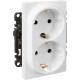 Valena LIFE.Силовая розетка двойная 2х2К+З 16А 250В с лицевой панелью.С защитными шторками.Безвинтовые зажимы.Белая