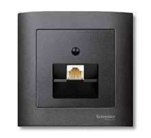 Schneider Electric Merten SM Антрацит Накладка розетки ТЛФ/комп 1-ой наклонной