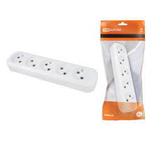 TDM Колодка розеточная 5 гнезд 2П б/з 10А 250В белая