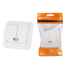 TDM Выключатель 2-кл. с подсветкой 10А белый 