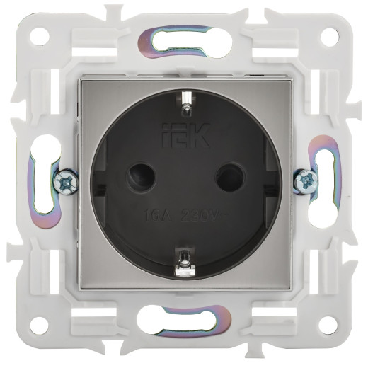 SKANDY Роз. с з/к/ш 16А б/к SK-R06N никель IEK