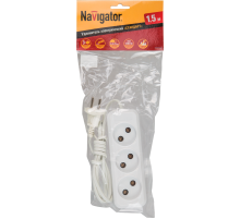 Navigator Удлинитель 71 450 NPE-S1-03-500-X-2x0.75 б/з 3 гн. ШВВП 5м