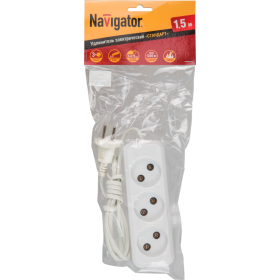Navigator Удлинитель 71 450 NPE-S1-03-500-X-2x0.75 б/з 3 гн. ШВВП 5м