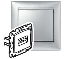 Legrand DIY Valena Алюм Розетка комп(RJ45) 1-ая 5кат.крепление винт.(без лапок).