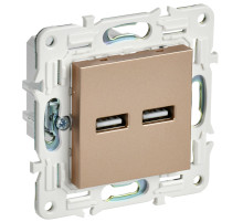 IEK SKANDY Песочный Розетка USB A+A 3,1А SK-R15Sa