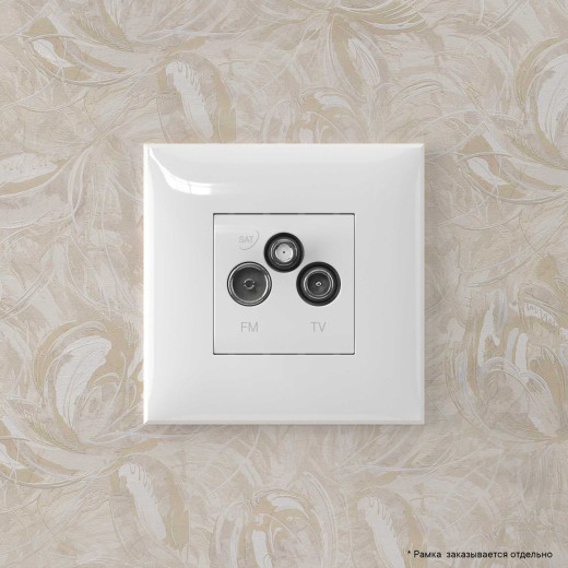 Розетка TV-FM-SAT в стену, Avanti, белое облако