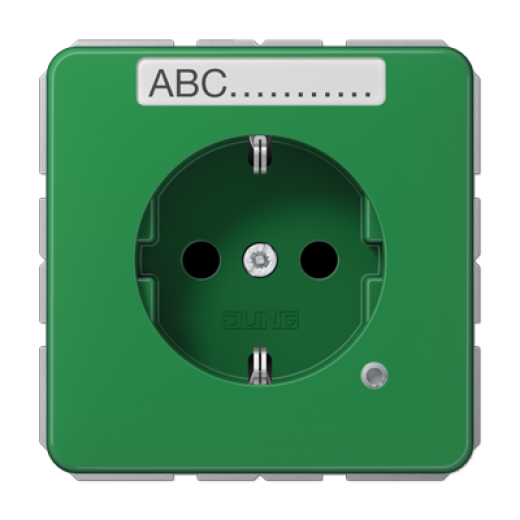 SCHUKO-розетка с полем для надписи и индикатором