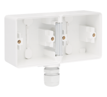 Niko Hydro Белый Рамка на 2 поста, гориз, 1 вход M20, с каб/вводом