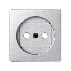 Simon 82 Detail Алюминий Накладка на 2-х полюсн. розетку 2Р без заземления