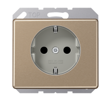 JUNG SL 500 Бронза Розетка с/з с защитными шторками безвинт. зажим