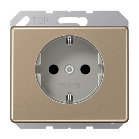 JUNG SL 500 Бронза Розетка с/з с защитными шторками безвинт. зажим
