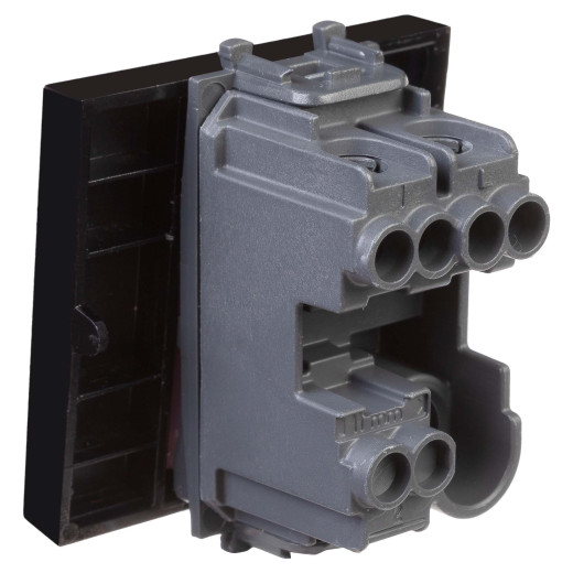 Кнопка одноклавишная модульная, Avanti, черный квадрат, 2 модуля