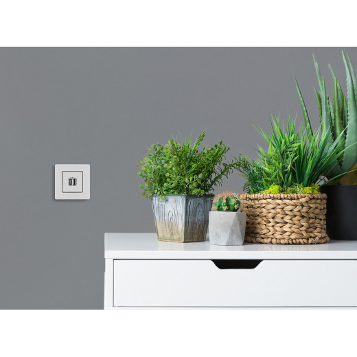 Зарядное устройство USB тип А / тип А - Legrand Etika - 3000мА 15Вт - белый