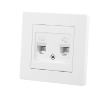 TDM Розетка двойная телефонная RJ11 белая 