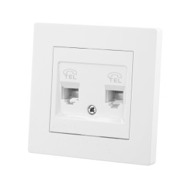 TDM Розетка двойная телефонная RJ11 белая 