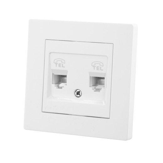 Розетка двойная телефонная RJ11 белая 