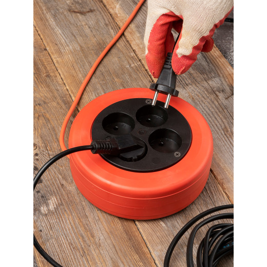 Удлинитель-рулетка 4*10 м без заземления ПВС 2*0,75 10А/2,3кВт PROxima EKF