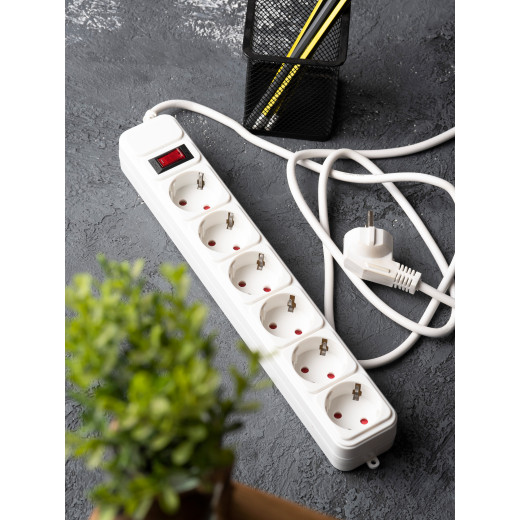 Сетевой фильтр 6*5м 10А/2,2кВт с выкл. c/з ПВС 3x0,75 Блокбастер EKF PROxima