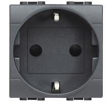 BT LL Антрацит Розетка силовая 2К+З безвинтовой зажим.