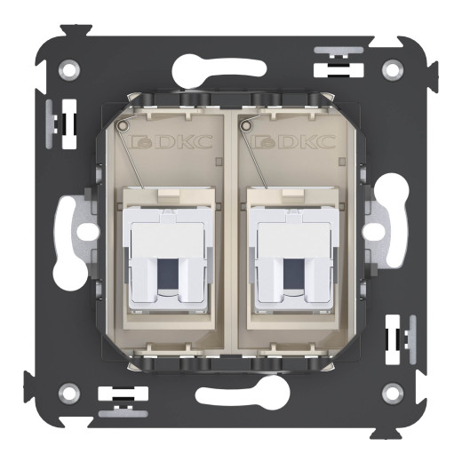 Телефонная розетка RJ-12 в стену двойная, Avanti, ванильная дымка