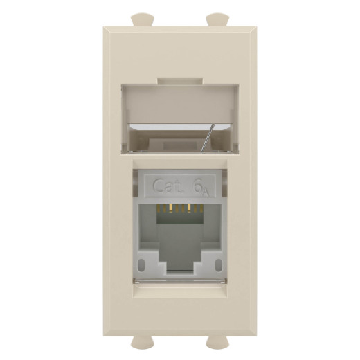 Компьютерная розетка RJ-45 модульная, кат.6А, Avanti, ванильная дымка, 1 модуль