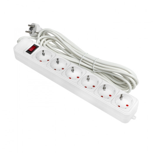 Сетевой фильтр 6*5м 10А/2,2кВт с выкл. c/з ПВС 3x0,75 Блокбастер EKF PROxima