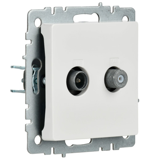 BRITE Роз. двойная TV+SAT РТВ/РСп12-БрБ бел. IEK