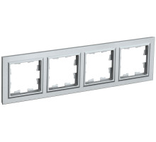 IEK BRITE BASE Алюминий Рамка 4-м РУ-4-БрА