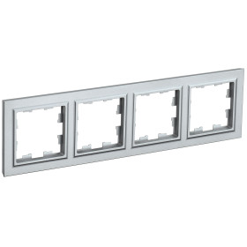 IEK BRITE BASE Алюминий Рамка 4-м РУ-4-БрА