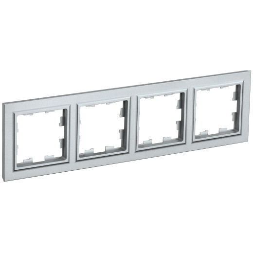 BRITE Рамка 4-мест. РУ-4-БрА алюм. IEK