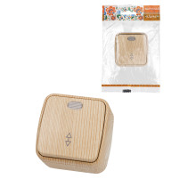 TDM Переключатель на 2 направления 1-кл. открытой установки с подсветкой IP20 10А, сосна 