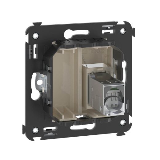 Компьютерная розетка RJ-45 в стену, кат.5e одинарная экранированная, Avanti, ванильная дымка