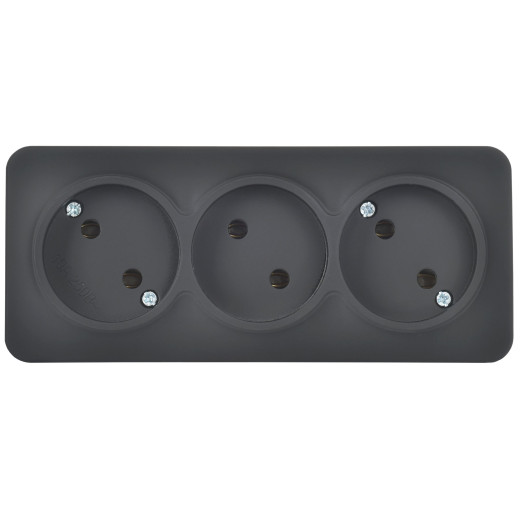 GLORY Роз. 3-я без з/к/ш о/у 10А РС23-2-ХЧм черн. м. IEK