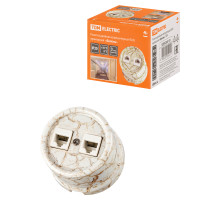 TDM Розетка двойная компьютерная RJ45 мраморная «Болонь»