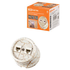 TDM Розетка двойная компьютерная RJ45 мраморная «Болонь»