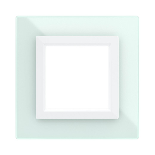 Рамка из натурального стекла 1 пост (2 мод.), Avanti, светло-зеленая