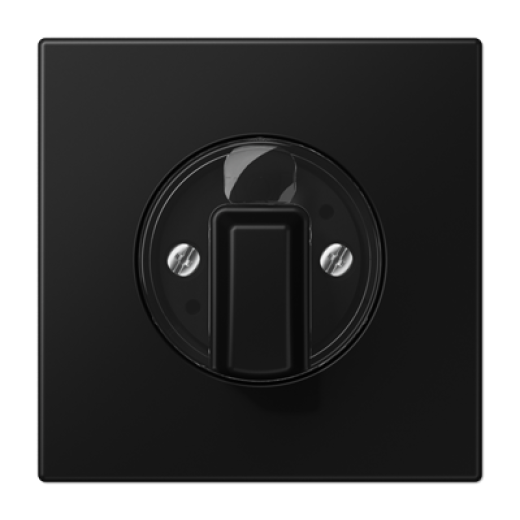 Накладка на поворотные выключатели, дюропласт, черный матовый