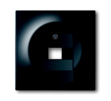 ABB BJE Impuls Черный бархат Накладка 1-й ТЛФ и комп розетки наклонной (мех 213/16)